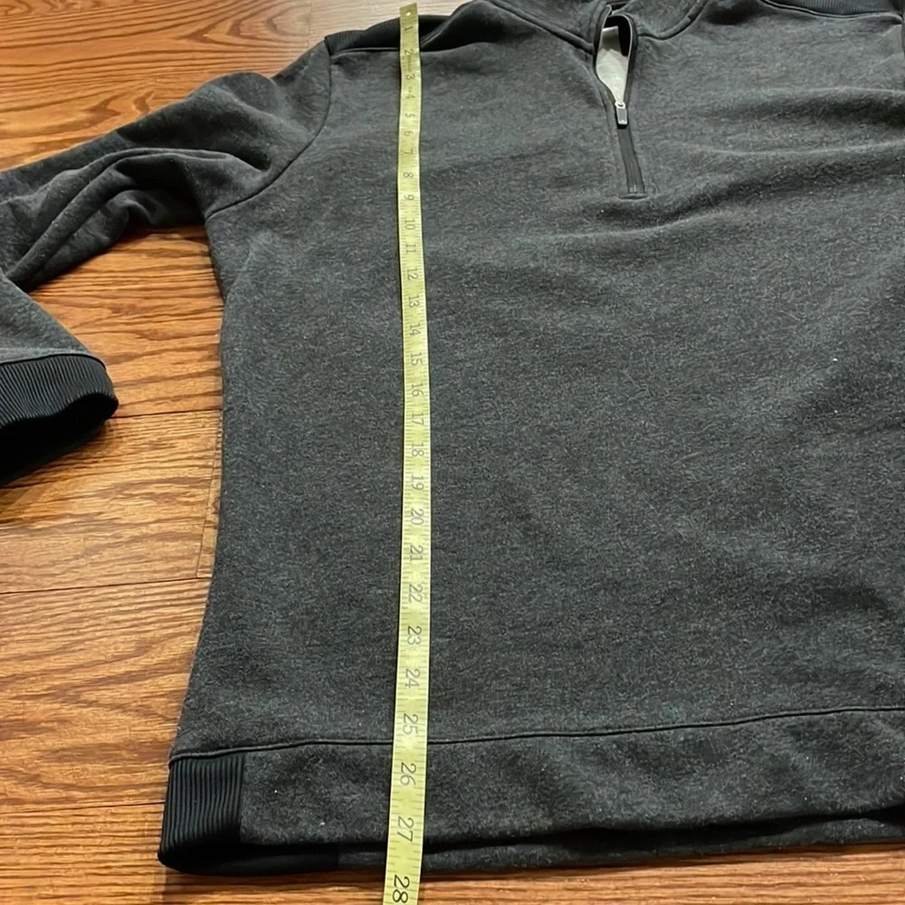 ADIDAS MENS quarter zip pull over sweatshirt / terry inside grey / blk XL